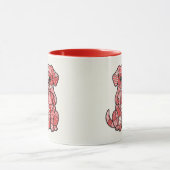 Süße Patchwork-Welpe mit Herz-Illustration Tasse (Zentrum)