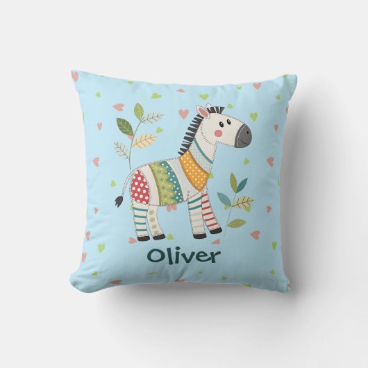 Süße Patchwork-Zebra Kissen (Vorderseite)