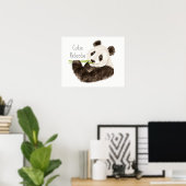 Süsse Patootie Wasserfarbe Panda Bärenspass Poster (Heimbüro)