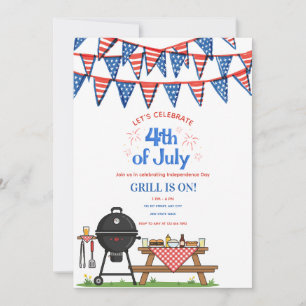 Süße patriotische Einladung zur 4.-Juli-BBQ-Party