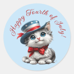 Süße patriotische Kätzchen Katze 4. Juli Stickers