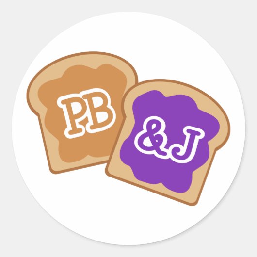 Süße PB&J Runder Aufkleber (Vorderseite)