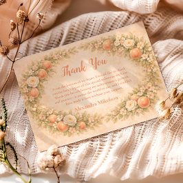 Süße Peach 1. Geburtstag Dankeskarte