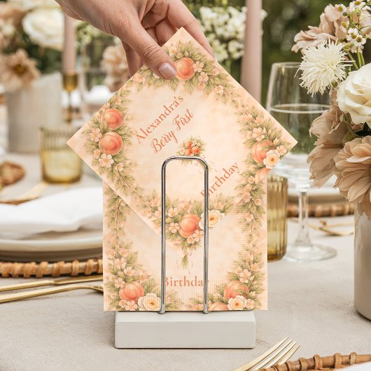 Süße Peach 1. Geburtstag Serviette