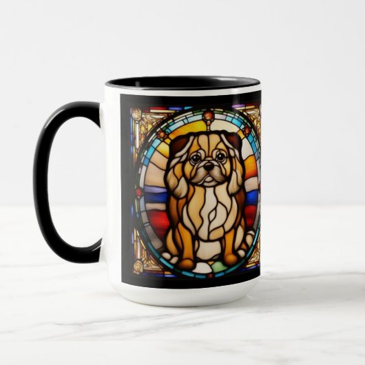 Süße Pekingese-Kaffeetasse Tasse (Links)