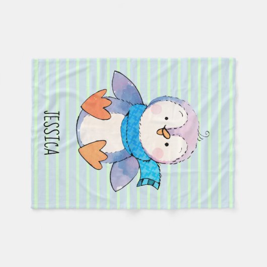 Süße Penguin-Name-Decke Fleecedecke (Vorderseite (Horizontal))