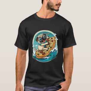 Süße Pepperoni-Pizza-Mops-Calzone-Surfer-Hund Fast T-Shirt
