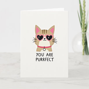Süße perfekte Katzen-Liebeskarte Karte