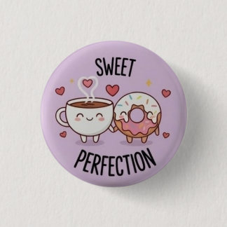 Süße Perfektion Kawaii Kaffee & Donut Pin Button