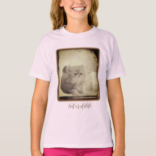Süße persische Katze im Vintage-Look personalisier T-Shirt