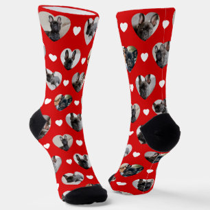 Süße Personalisierte 6 Herzförmige Haustierfotos Socken
