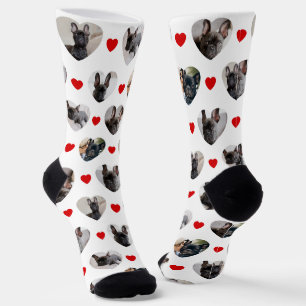 Süße Personalisierte 6 Herzförmige Haustierfotos Socken