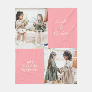 Süße personalisierte BFF Zwei-Foto-Rosa-Beste-Freu Fleecedecke