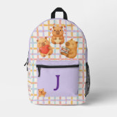 Süße Personalisierte Capybara Bedruckter Rucksack (Vorderseite)