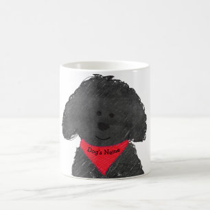 Süße personalisierte Cartoon-Labradoodle-Welpe Kaffeetasse