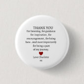 süße personalisierte Dankeschön-Liebe Button (Vorderseite)