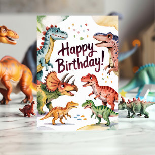 Süße personalisierte Dinosaurier-Geburtstagsgrüße  Karte