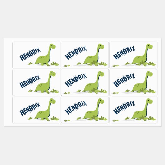 Süße personalisierte Dinosaurier-Schule Etiketten (Blatt)