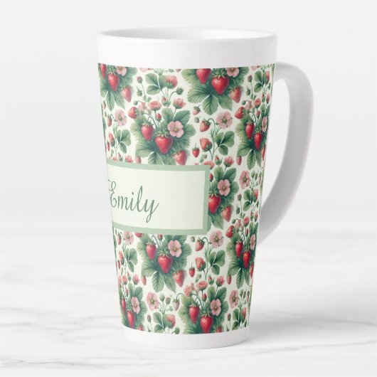 Süße personalisierte Erdbeere Milchtasse (Rechte Ecke)