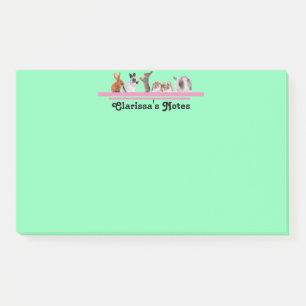 Süße personalisierte Hasen-Schreibwaren Klebezette Post-it Klebezettel
