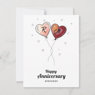 Süße personalisierte Hochzeitstag-Herzkarte für Pa Feiertagskarte
