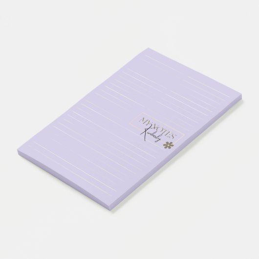 Süße personalisierte linierte einfache moderne Lav Post-it Klebezettel (angewinkelt)