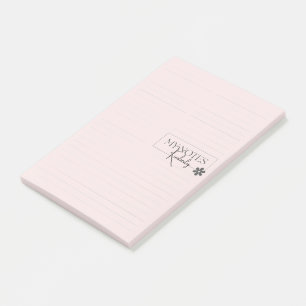 Süße personalisierte linierte einfache moderne ros post-it klebezettel