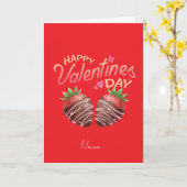 Süße personalisierte Valentinstag-Erdbeere Karte (Gelbe Blume)