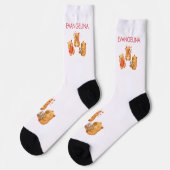 Süße personalisierte Wasserfarbe Capybara Socken (Linkes Detail)