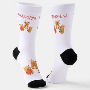 Süße personalisierte Wasserfarbe Capybara Socken