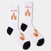 Süße personalisierte Wasserfarbe Capybara Socken (Rechts)