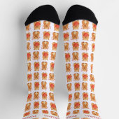 Süße personalisierte Wasserfarbe-Herzen Capybara Socken (Oben)