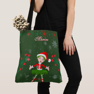 Süße personalisierte Weihnachts-Elfen-Ballerina Tasche
