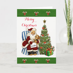 Süße personalisierte Weihnachts-Grußkarte für Kind Feiertagskarte