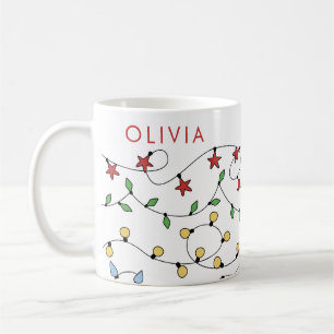 Süße personalisierte Weihnachts-Lichterkette Kaffeetasse