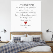 süße persönliche Dankeschön Liebe  Leinwanddruck (Insitu (Schlafzimmer))