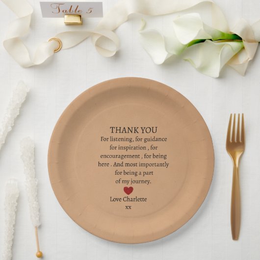 süße persönliche Dankeschönliebe  Pappteller (Hochzeit)
