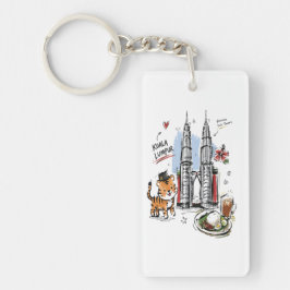 Süße Petronas-Türme Kuala Lumpur Doodle-Kunst Schlüsselanhänger