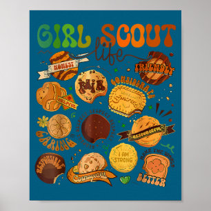 Süße Pfadfinderin Cookie-Verkäuferin Mädchen Trupp Poster