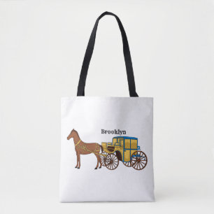 Süße Pferd- und königliche Kutsche-Illustration Tasche