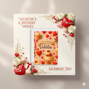 Süße Pfirsich 3D Launiger Geburtstag Valentinstag Feiertagskarte