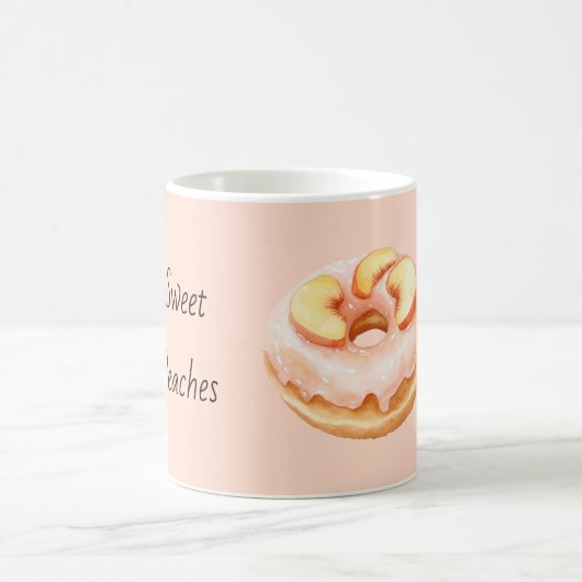 Süße Pfirsich-Donut Kaffeetasse (Mittel)