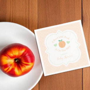 Süße Pfirsich Elegante Babyparty Serviette