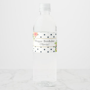 Süße Pfirsich-Geburtstag-Wasser-Etikett Wasserflaschenetikett