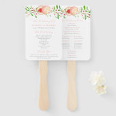 Süße Pfirsiche Süd-Hochzeitsprogramm Fächer (Vorne und Hinten)