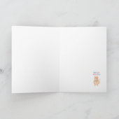 Süße Pfirsichkatze mit Blumenillustration Karte (Innenseite)