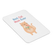 Süße Pfirsichkatze mit Blumenillustration Magnet (Rechte Seite)