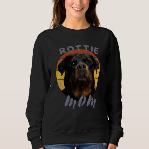 Süße Pfote Retro Herz Rottie Hund Haustier Tiere R Sweatshirt