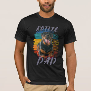 Süße Pfote Retro Herz Rottie Hund Haustier Tiere R T-Shirt