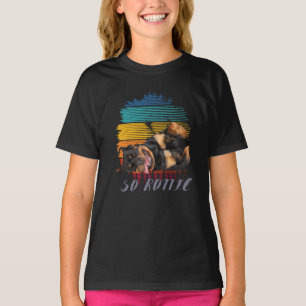 Süße Pfote Retro Herz Rottie Hund Haustiere Tiere T-Shirt
